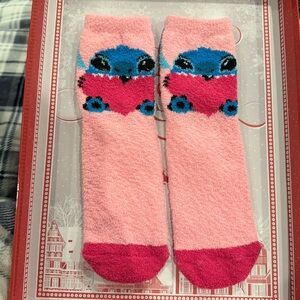 Disney’s Stitch Valentines Day Fuzzy Socks (Brand New)